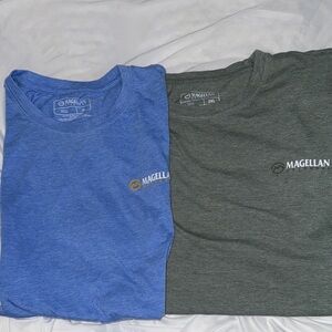 2 Magellan Outdoors Men's Blue (size XL) and Sage Green (Size 2XL) Tees
